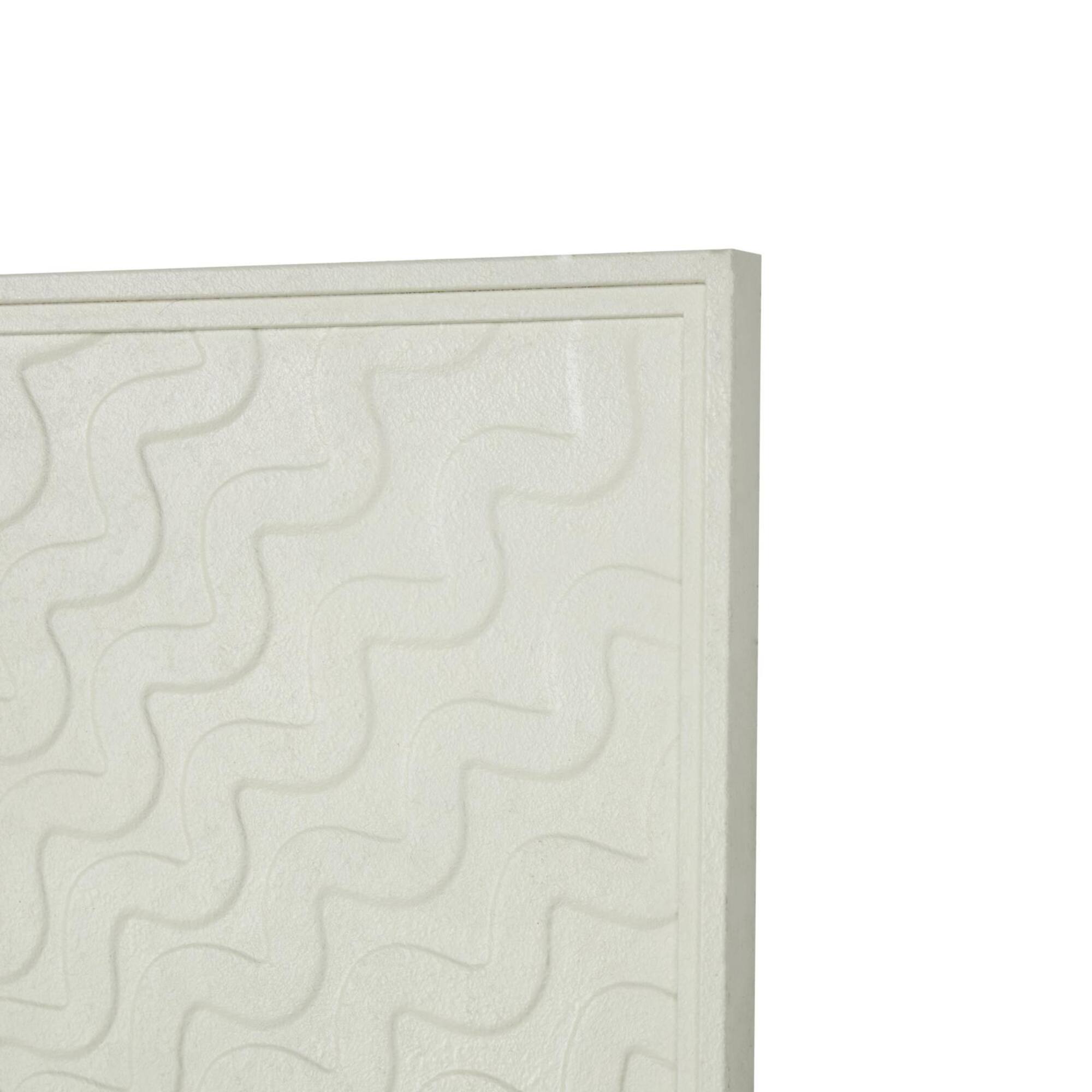 40" White & Gold Metal Geometric Wall Decor with Wavy Pattern